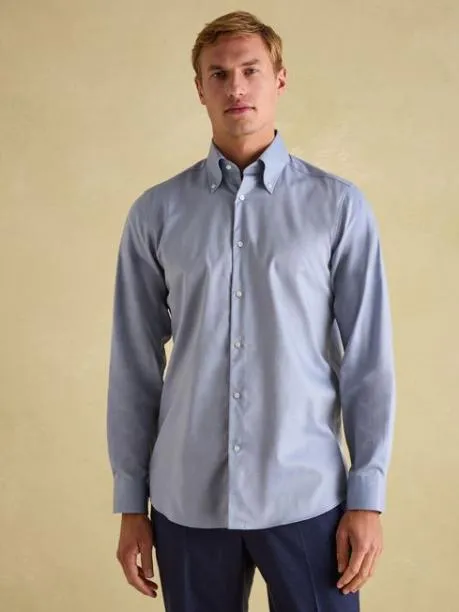 Shirts Men Joules Next Blue Regular Fit Twill Single Cuff Oxford Shirt