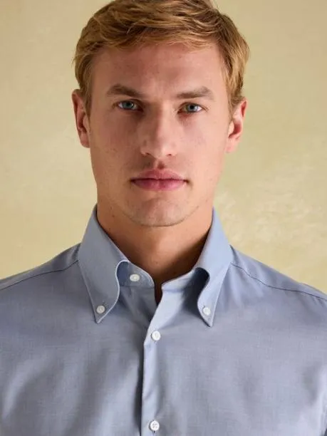 Shirts Men Joules Next Blue Regular Fit Twill Single Cuff Oxford Shirt