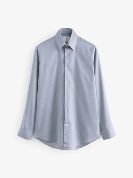 Shirts Men Joules Next Blue Regular Fit Twill Single Cuff Oxford Shirt