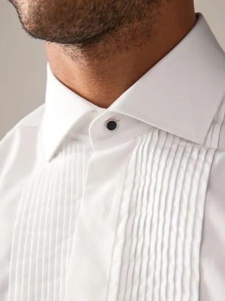 Shirts Men Joules White Pleated Bib Front Dress Shirt Shirts Men Joules White Pleated Bib Front Dress Shirt