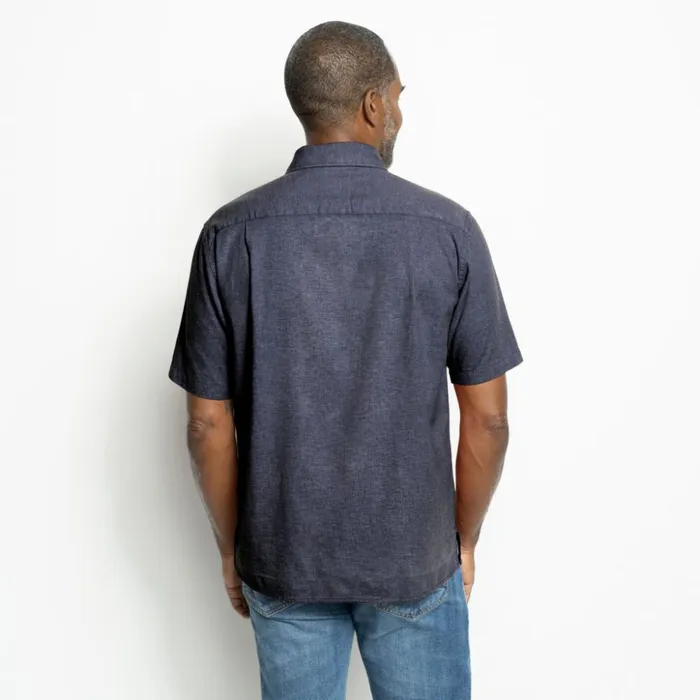 Shirts Men Orvis HempTENCEL Stretch ShortSleeved Shirt Navy