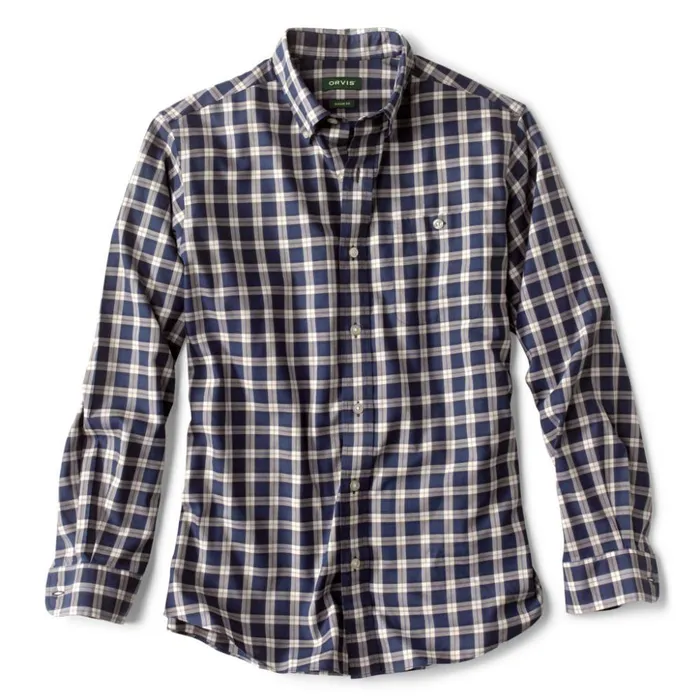 Shirts Men Orvis NoWork Work Shirt LongSleeved 8211 Regular Navycream
