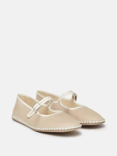 Shoes Women Joules Neutral Canvas Mary Jane Shoes