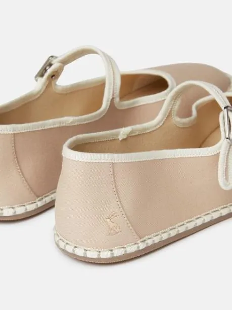 Shoes Women Joules Neutral Canvas Mary Jane Shoes
