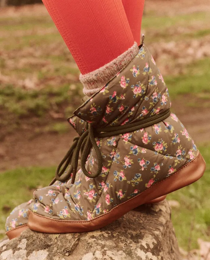 Shoes Women The Great The Down Quilted Puffer Slipper Cypress Basin Floral