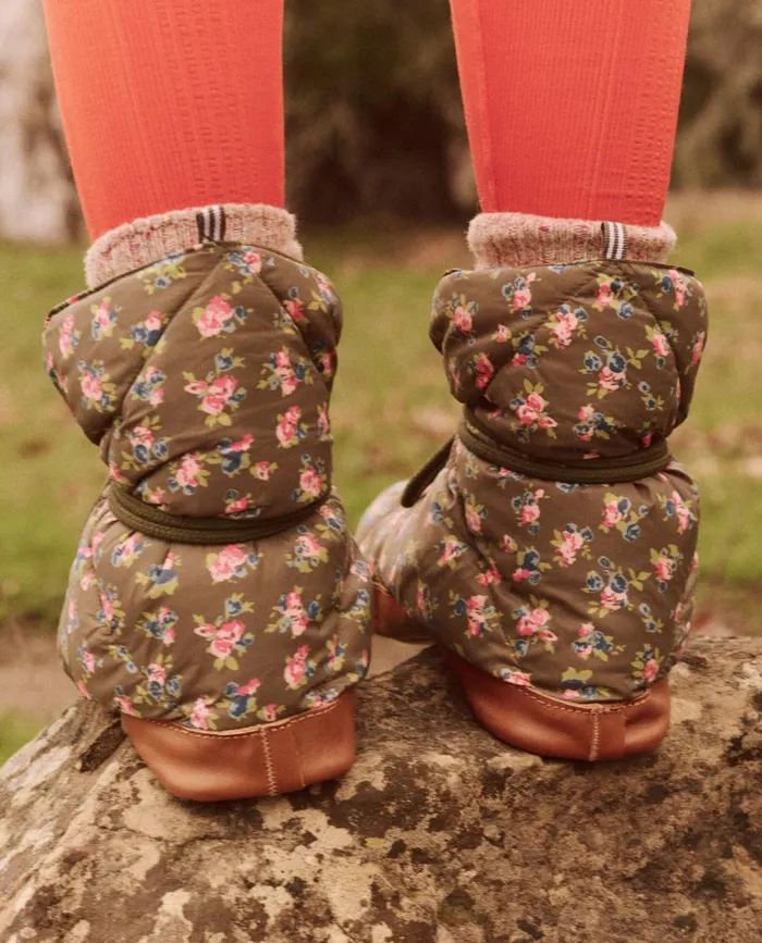 Shoes Women The Great The Down Quilted Puffer Slipper Cypress Basin Floral