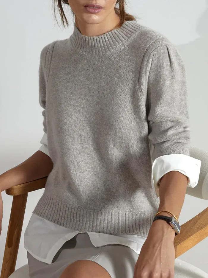 Shop Brochu Walker Sweaters The Eton Layered Crew Looker Light Chia Melange With White Underlayer