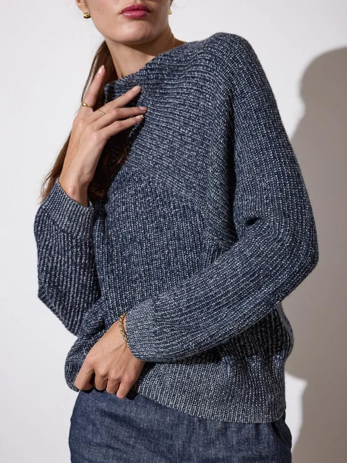 Shop Brochu Walker Sweaters The Leith Plaited Sweater Atlas Plaited Combo
