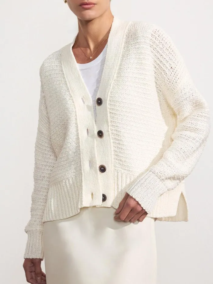 Shop Brochu Walker Sweaters The Sia Cardigan Salt White