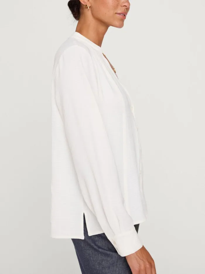 Shop Brochu Walker Tops The Galey Blouse Salt White