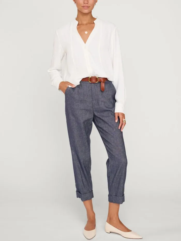 Shop Brochu Walker Tops The Galey Blouse Salt White