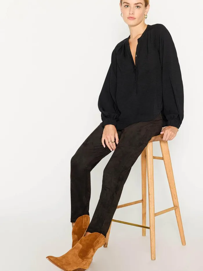 Shop Brochu Walker Tops The Phoebe Blouse Black Onyx