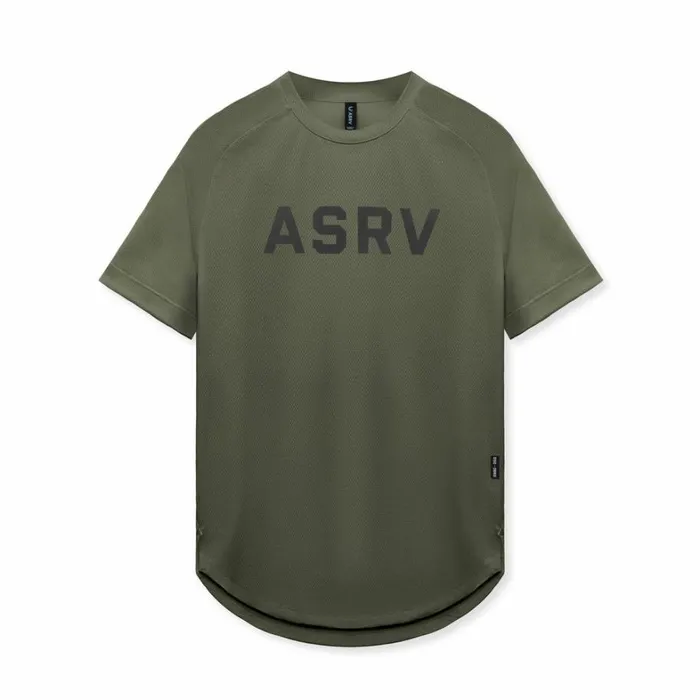 Short Sleeves Men ASRV AeroSilver Established Tee Dark Olive 034asrv034