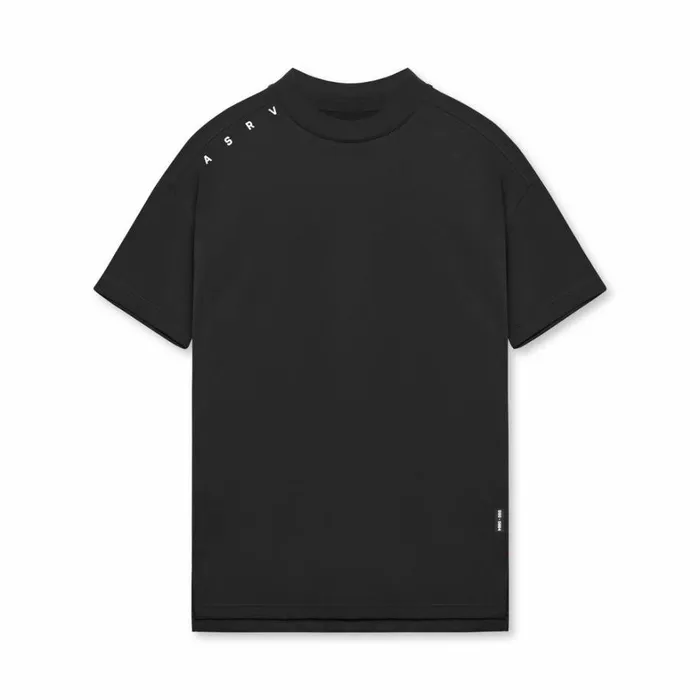 Short Sleeves Men ASRV Core Mock Neck Tee Black