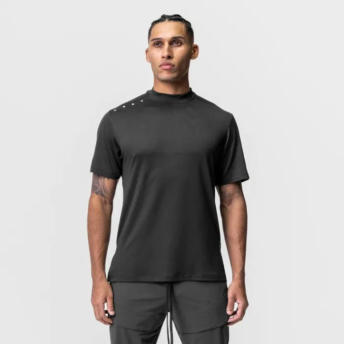 Short Sleeves Men ASRV Core Mock Neck Tee Black