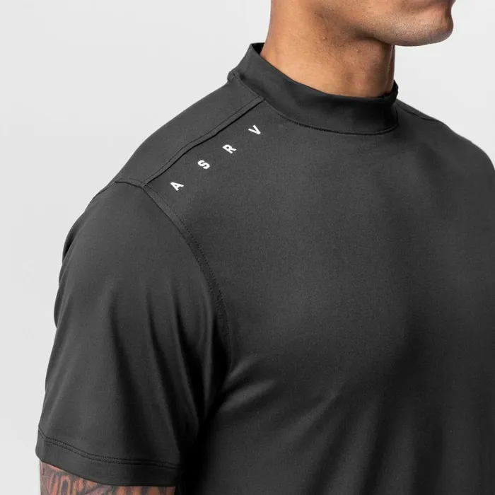 Short Sleeves Men ASRV Core Mock Neck Tee Black