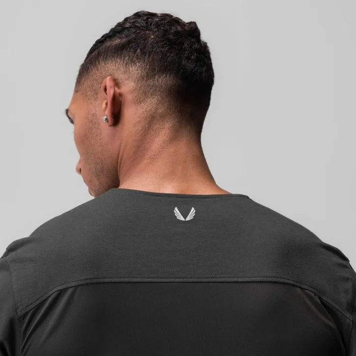 Short Sleeves Men ASRV CottonPlus Standard Mesh Back Tee Space Grey