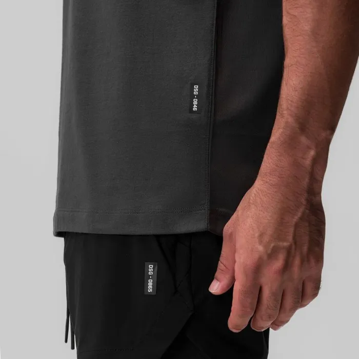 Short Sleeves Men ASRV CottonPlus Standard Mesh Back Tee Space Grey