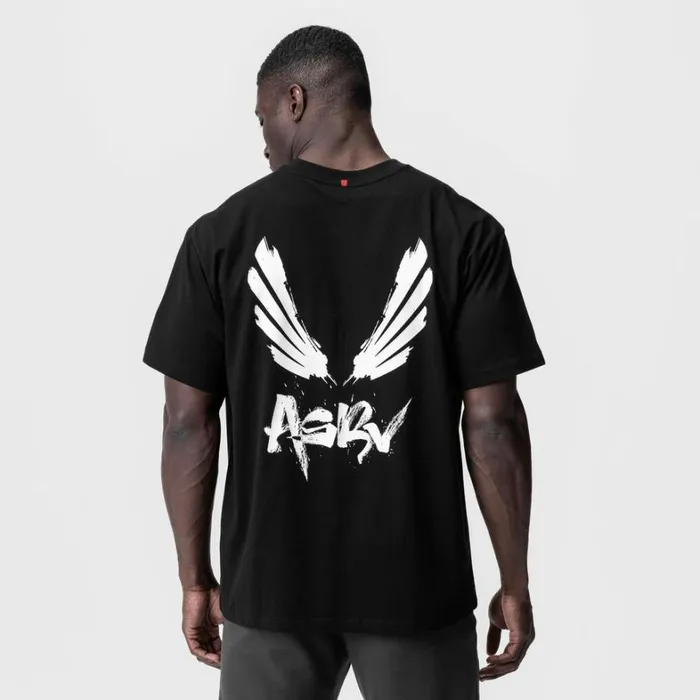 Short Sleeves Men ASRV Tech Essential Relaxed Tee Black 034brush Wingsasrv034