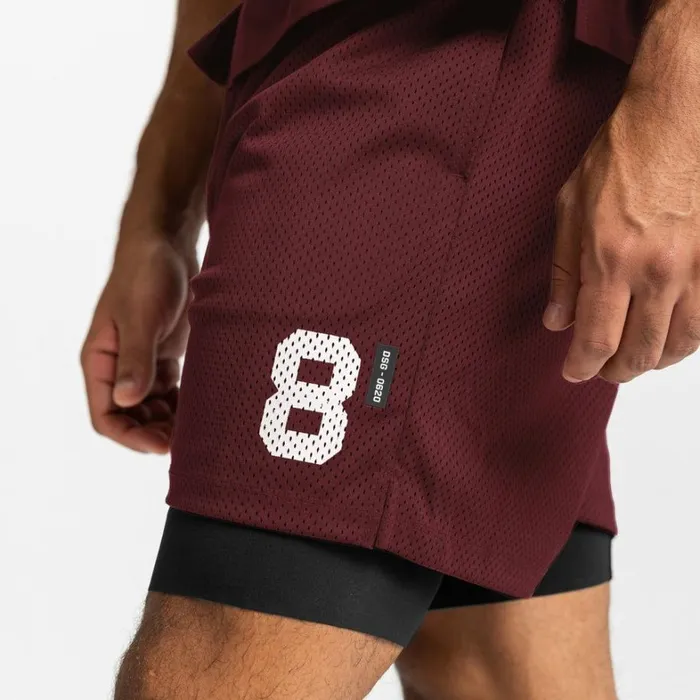 Shorts Men ASRV SilverPlus Mesh Rec Liner Short Crimson Redblack