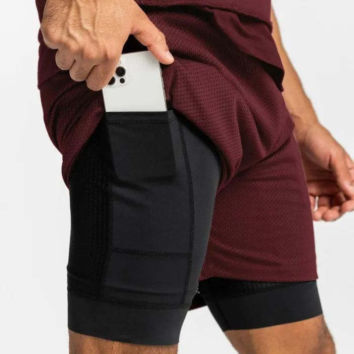 Shorts Men ASRV SilverPlus Mesh Rec Liner Short Crimson Redblack