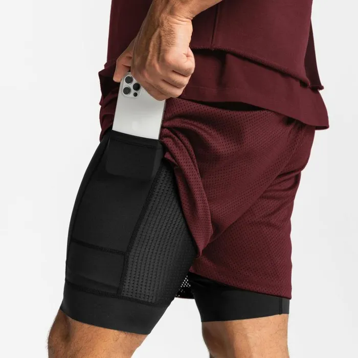 Shorts Men ASRV SilverPlus Mesh Rec Liner Short Crimson Redblack