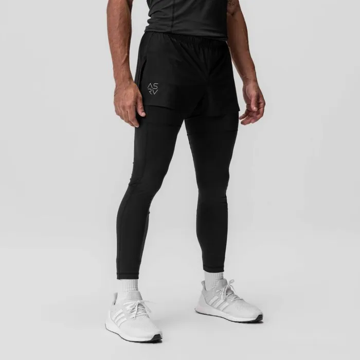 Shorts Men ASRV TetraLite 2in1 High Split Legging Short Black 034cyber034black