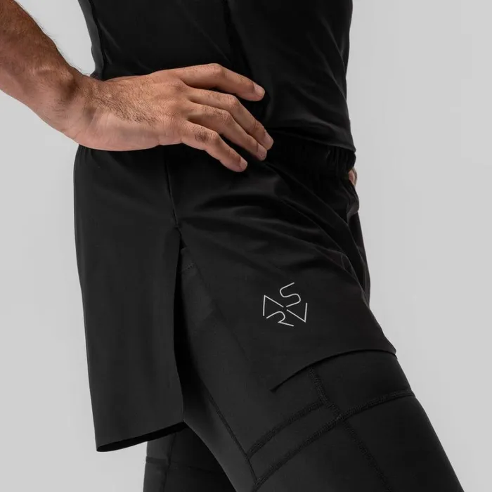 Shorts Men ASRV TetraLite 2in1 High Split Legging Short Black 034cyber034black