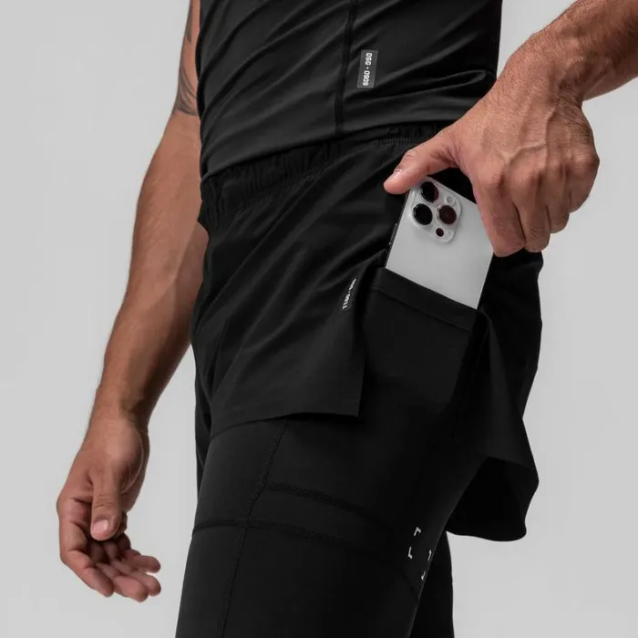 Shorts Men ASRV TetraLite 2in1 High Split Legging Short Black 034cyber034black