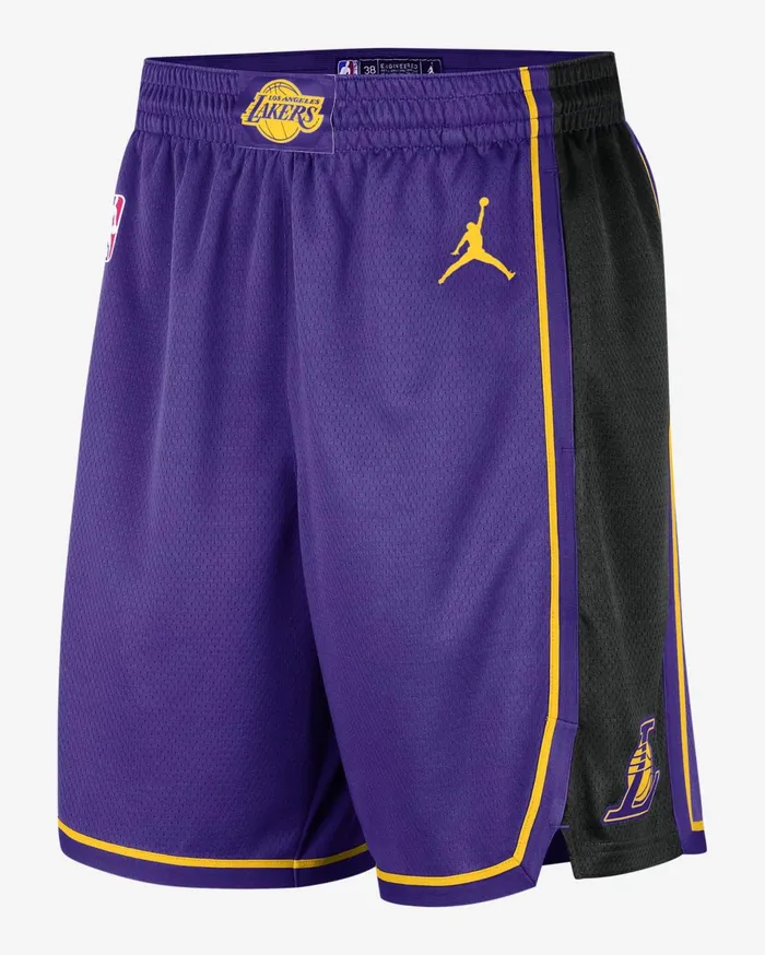 Shorts Men Nike Los Angeles Lakers Statement Edition Field Purpleamarillo