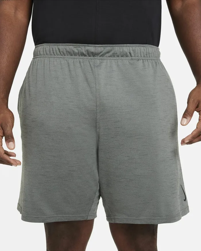 Shorts Men Nike Yoga DriFIT Smoke Greyiron Greyheather