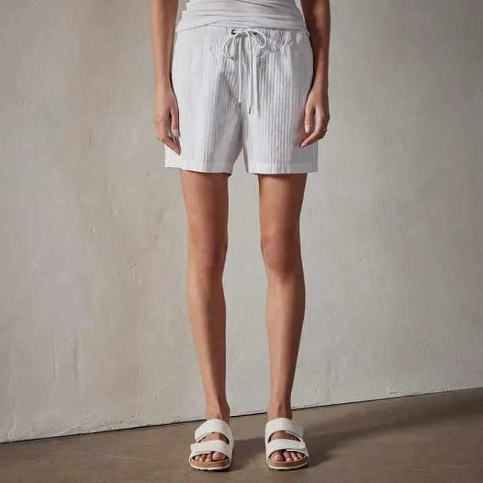 Shorts Women James Perse Seersucker Short White