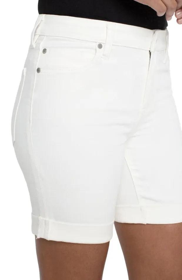 SHORTS Women Liverpool Los Angeles MARLEY GIRLFRIEND SHORT WITH ROLL CUFF Bone White