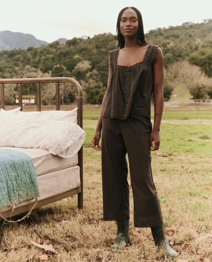 Sleep Bottoms Women The Great The Eyelet Easy Sleep Pant Black Sleep Bottoms Women The Great The Eyelet Easy Sleep Pant Black