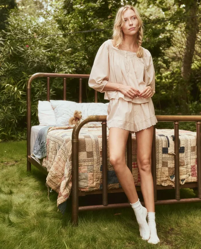 Sleep Bottoms Women The Great The Eyelet Tap Short Soft Rosette