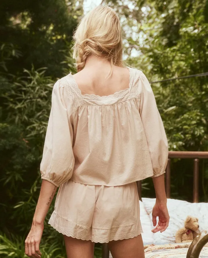 Sleep Bottoms Women The Great The Eyelet Tap Short Soft Rosette