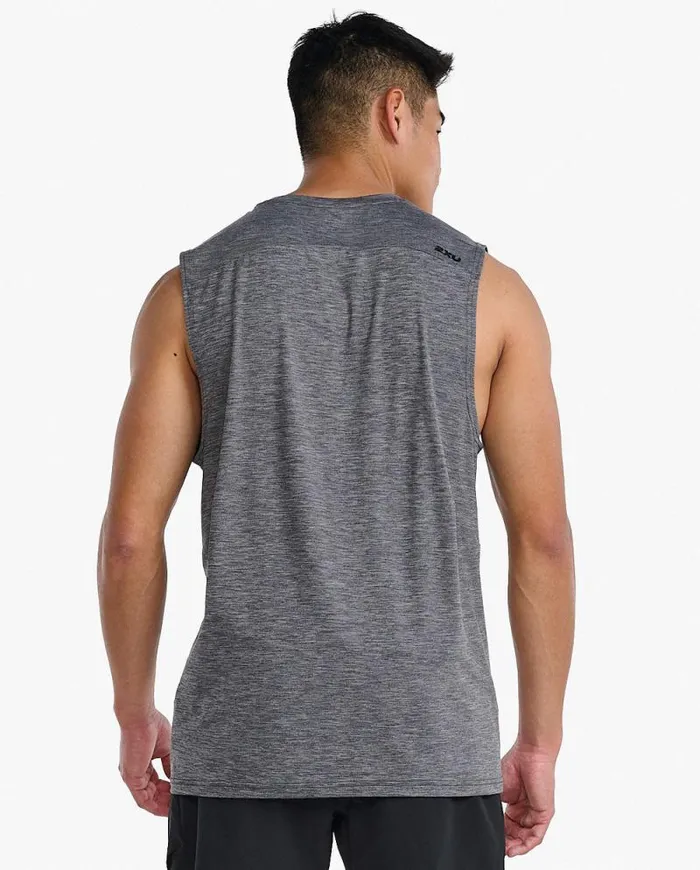 Sleeveless Mens 2XU Motion Tank Harbor Mistblack