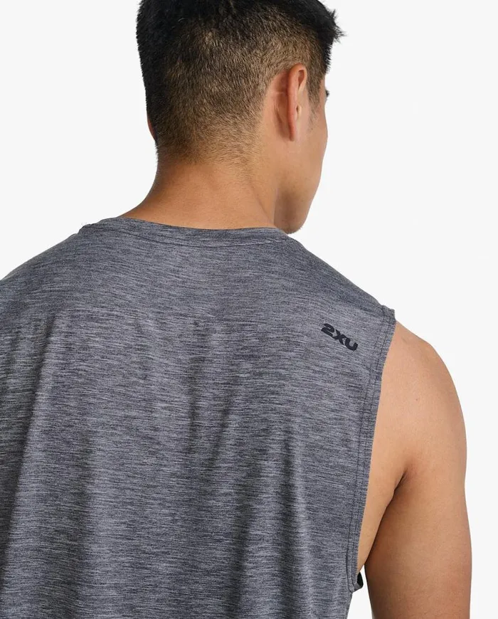 Sleeveless Mens 2XU Motion Tank Harbor Mistblack