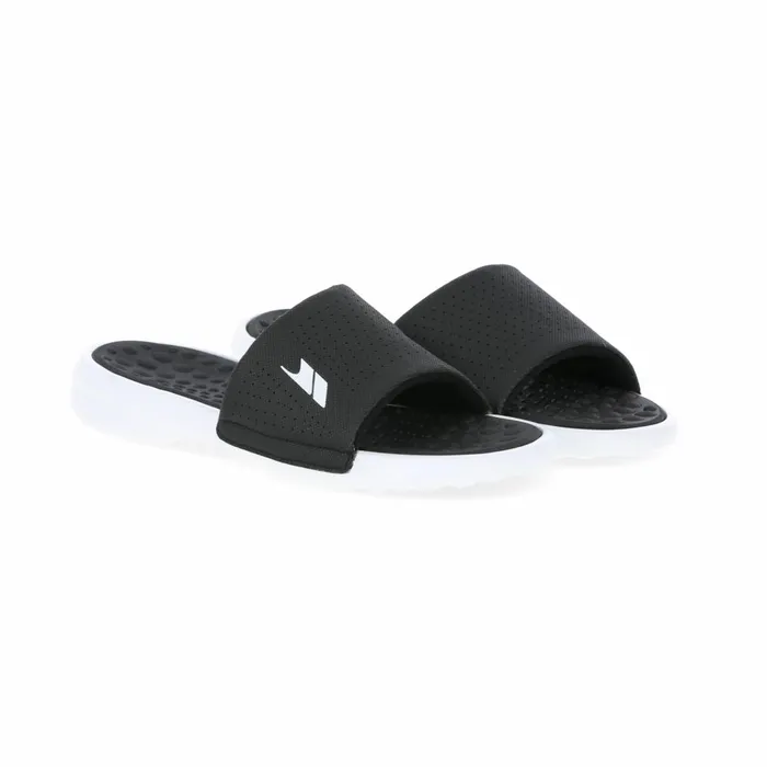 Slide Cushioned Sandals Black White Men Trespass Sandals