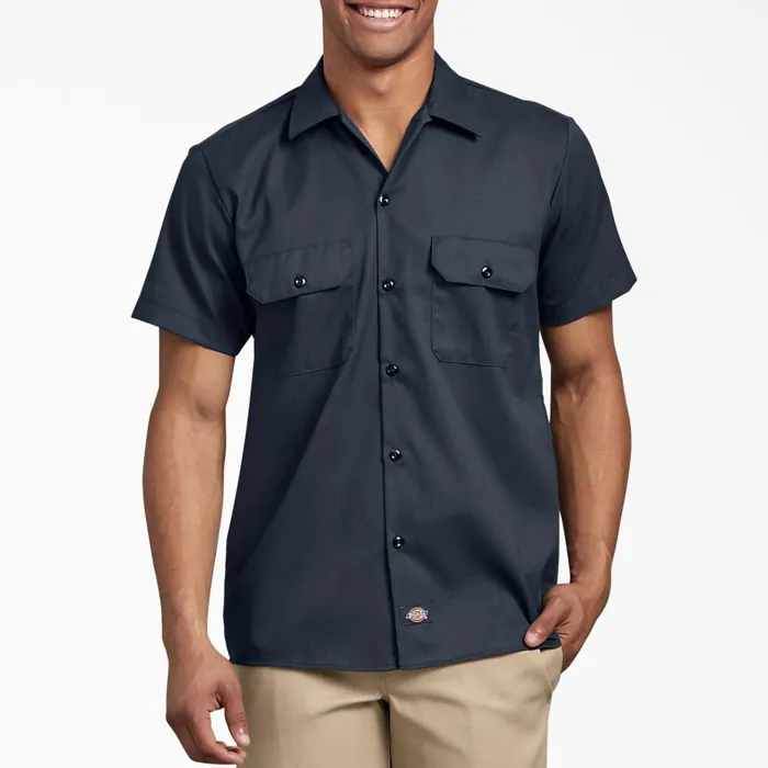 Slim Fit Short Sleeve Work Shirt Dark Navy Dark Navy dn Men Dickies Work Shirts Slim Fit Short Sleeve Work Shirt Dark Navy Dark Navy dn Men Dickies Work Shirts