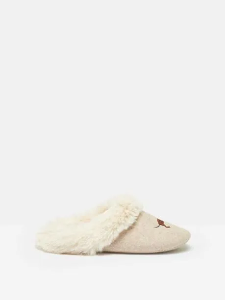 Slippers Women Joules Natural Dachshund Embroided Slippers