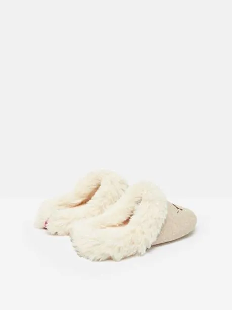 Slippers Women Joules Natural Dachshund Embroided Slippers