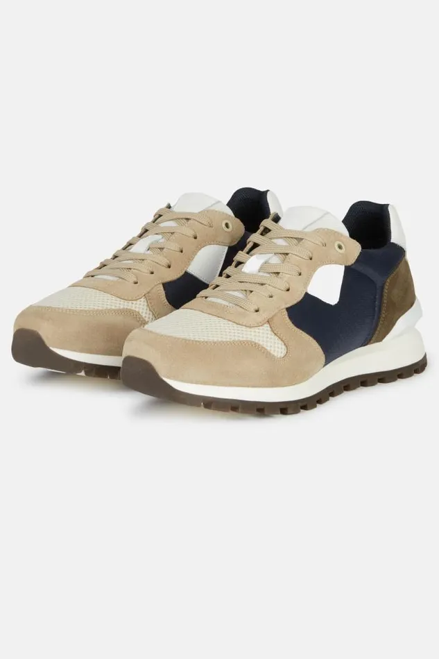 Sneakers Men Boggi Milano Beige Trainers In Leather And Technical Fabric Sand Sneakers Men Boggi Milano Beige Trainers In Leather And Technical Fabric Sand