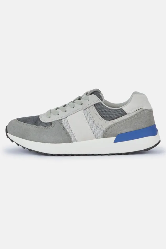Sneakers Men Boggi Milano Tec Fabric Leather Sneakers Running Grey