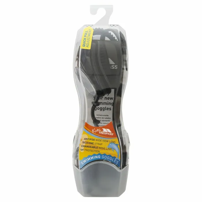 Soaker Swimming Goggles Black Kids Trespass Swimwear