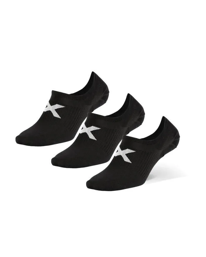 Socks Accessories 2XU Invisible Socks 3 Pack Blackwhite