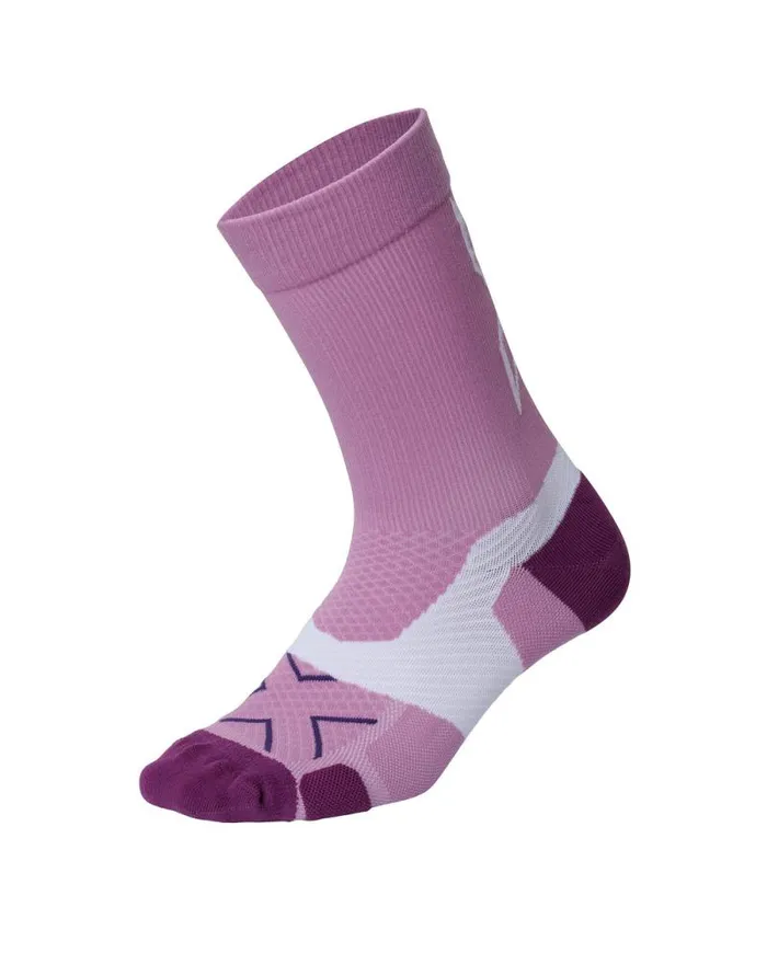 Socks Accessories 2XU Vectr Light Cushion Crew Socks Pastel Pinkwood Violet
