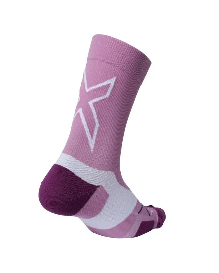 Socks Accessories 2XU Vectr Light Cushion Crew Socks Pastel Pinkwood Violet