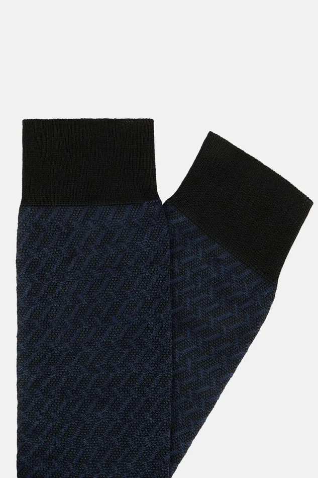 Socks Men Boggi Milano Micro Patterned Cotton Blend Socks Navy Blue Socks Men Boggi Milano Micro Patterned Cotton Blend Socks Navy Blue