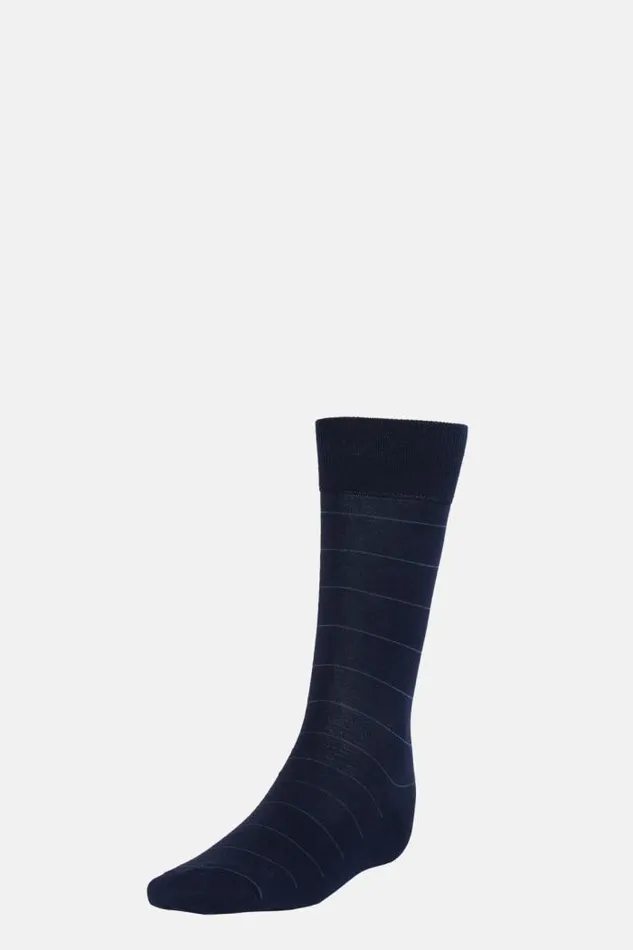 Socks Men Boggi Milano Striped Organic Cotton Socks Navy Blue